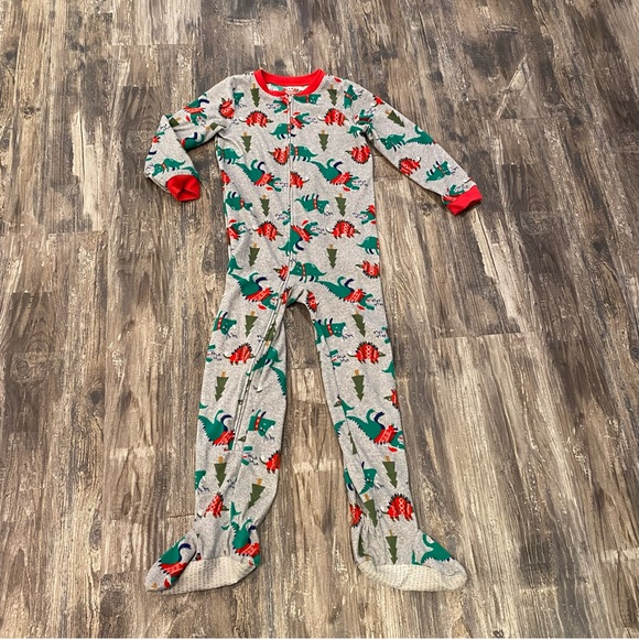 Carter's Other - ❌SOLD❌ Carter’s Christmas spirit Dinosaurs 🦖 🦕 Dino One piece footed fleece PJ